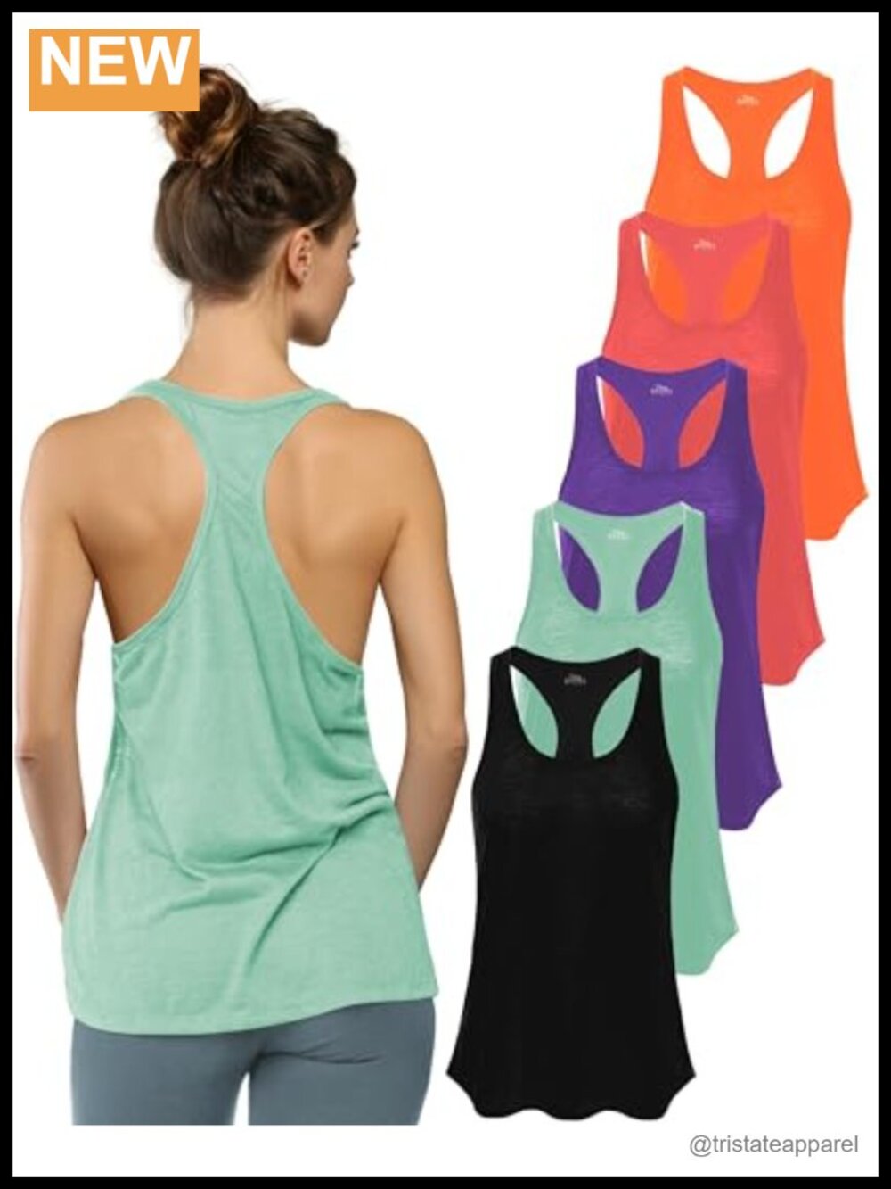 Burnout Slub Racerback Tank Tops Flowy Active Workout Gym Tops